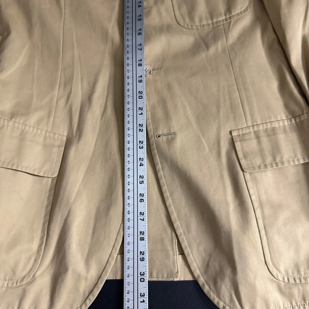 Polo Ralph Lauren‎ Made In Italy Tan Cotton Two Button Sport Coat Blazer 42R - Picture 7 of 10
